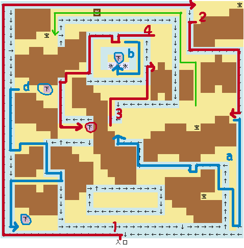 汜水窟地下1階マップルートつき